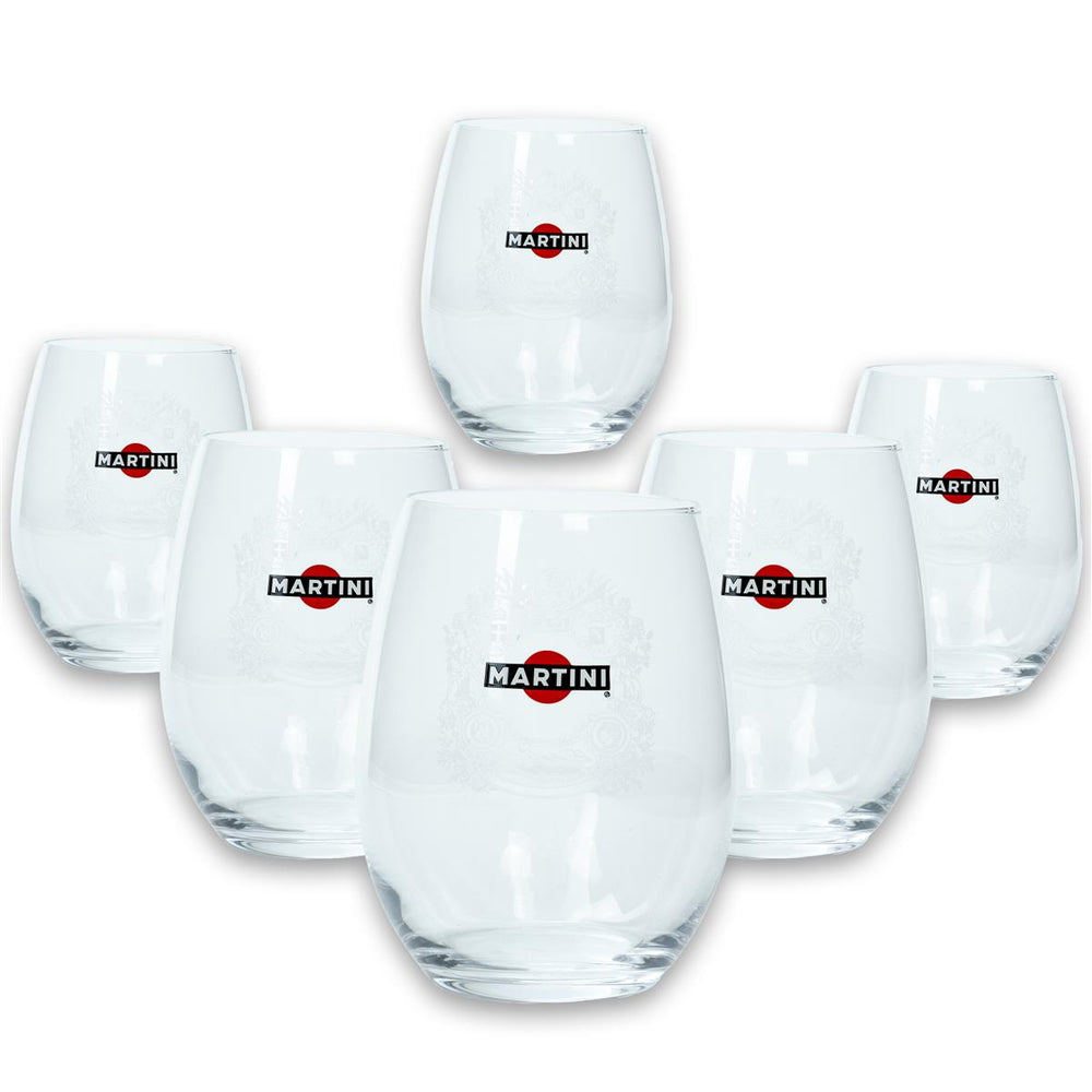 6x Martini Wermut Glas Tumbler Prosecco 44,5 cl