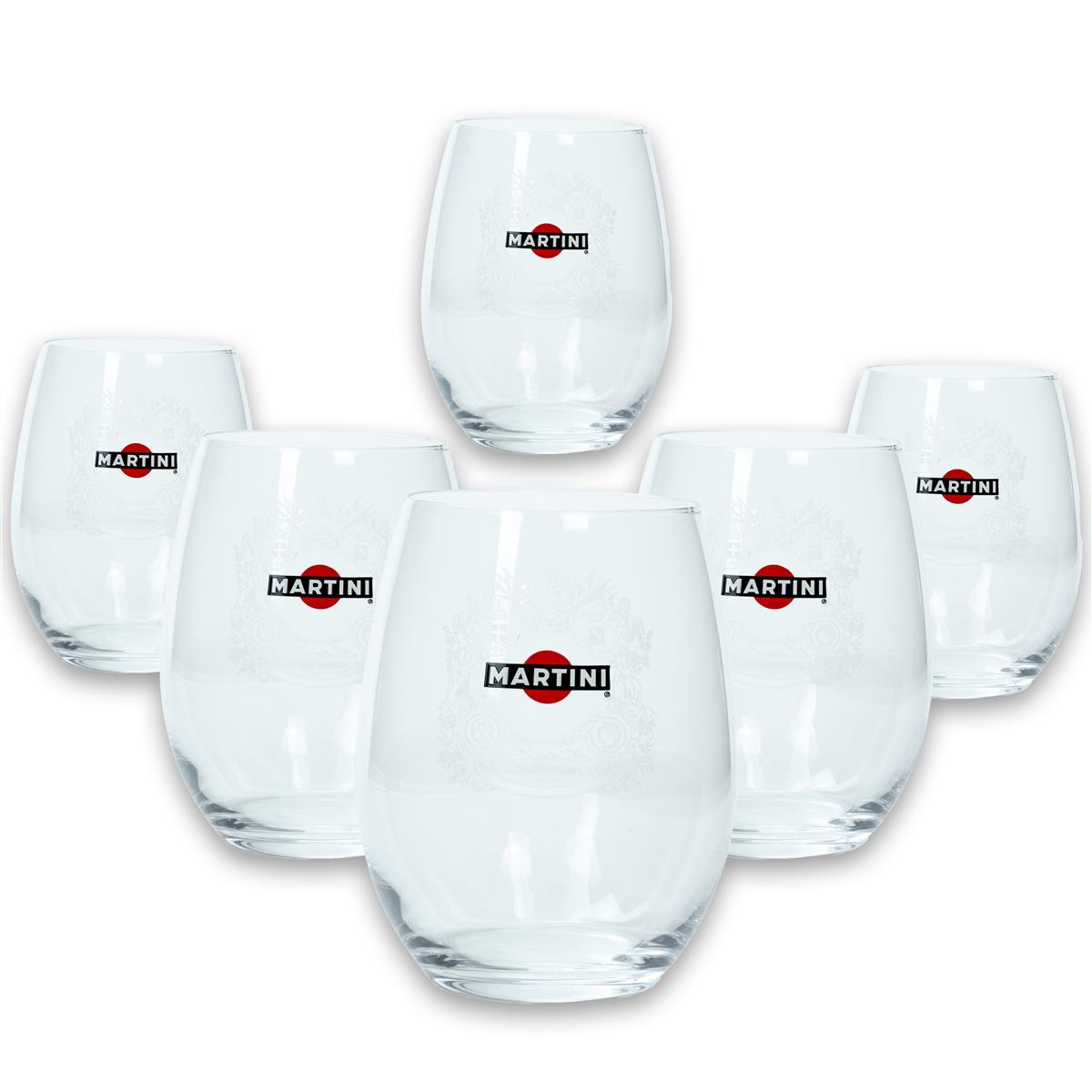 6x Martini Wermut Glas Tumbler Prosecco 44,5 cl