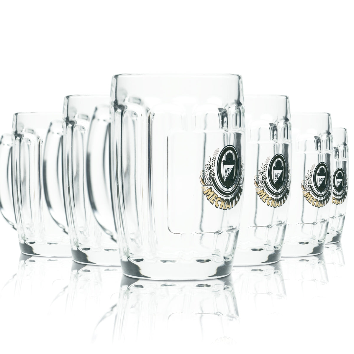 6x Meckatzer Bier Glas 0,3l Krug Humpen Seidel Gläser Allgäu Löwen Brauerei Bar