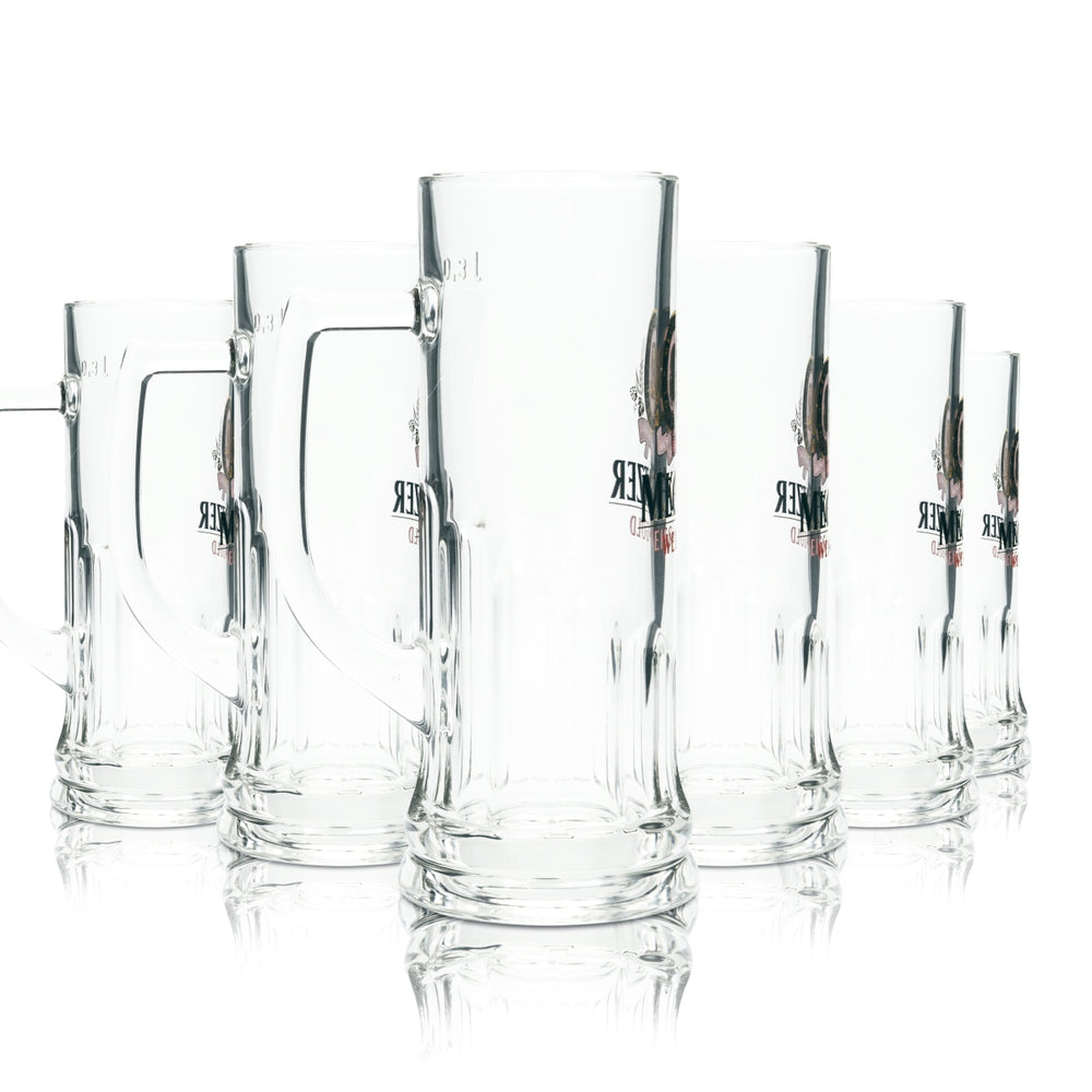 6x Meckatzer Bier Glas 0,3l Krug Humpen Seidel Gläser Löwen Brauerei Allgäu Bar