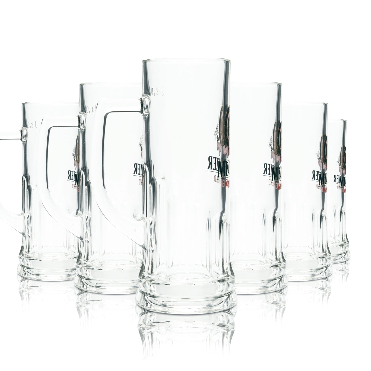 6x Meckatzer Bier Glas 0,3l Krug Humpen Seidel Gläser Löwen Brauerei Allgäu Bar