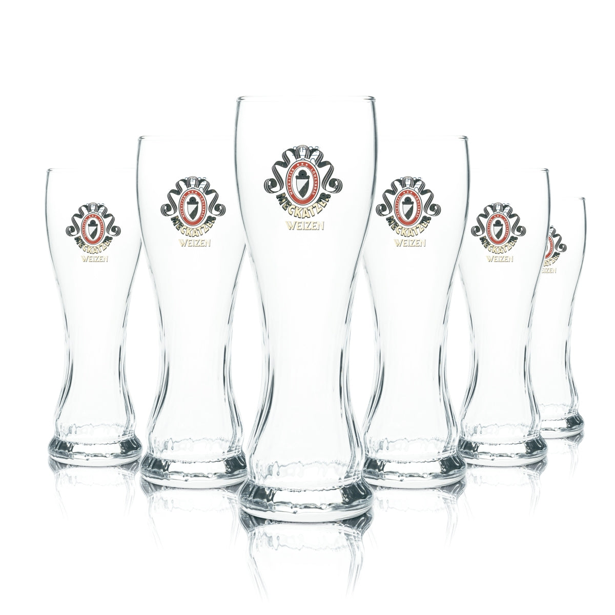 6x Meckatzer Bier Glas 0,3l Weißbier Weizen Hefe Gläser Löwen Brauerei Allgäu