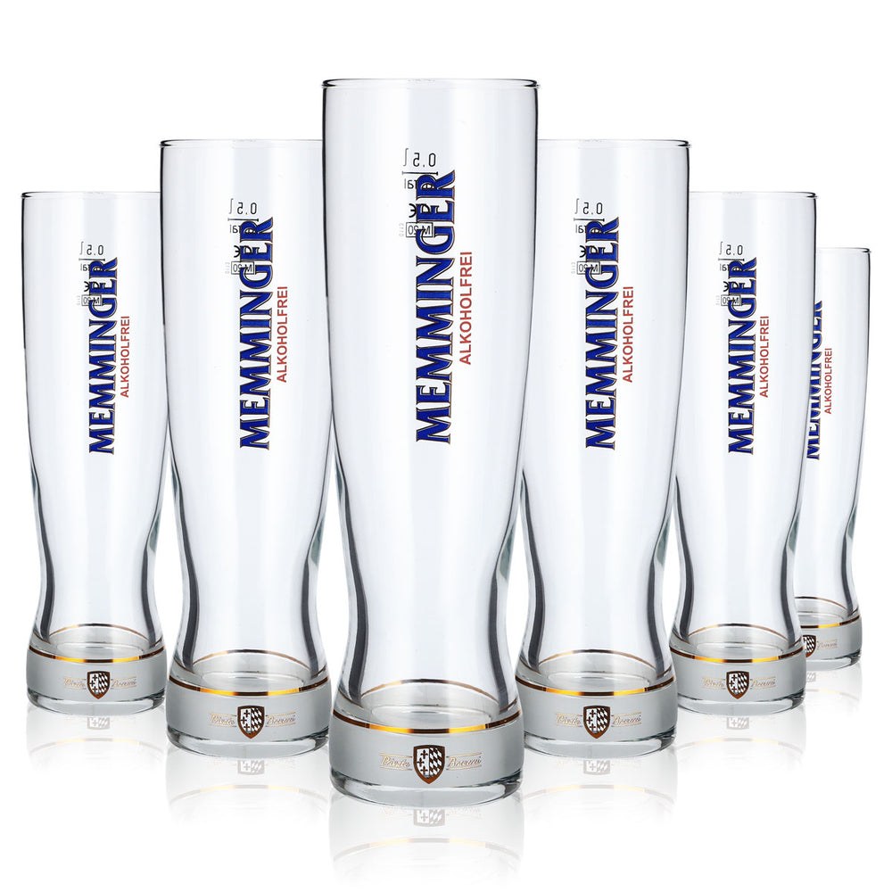 6x Memminger Bier Glas 0,5l Becher Rastal Focus Bierglas Willibecher (6er Set)