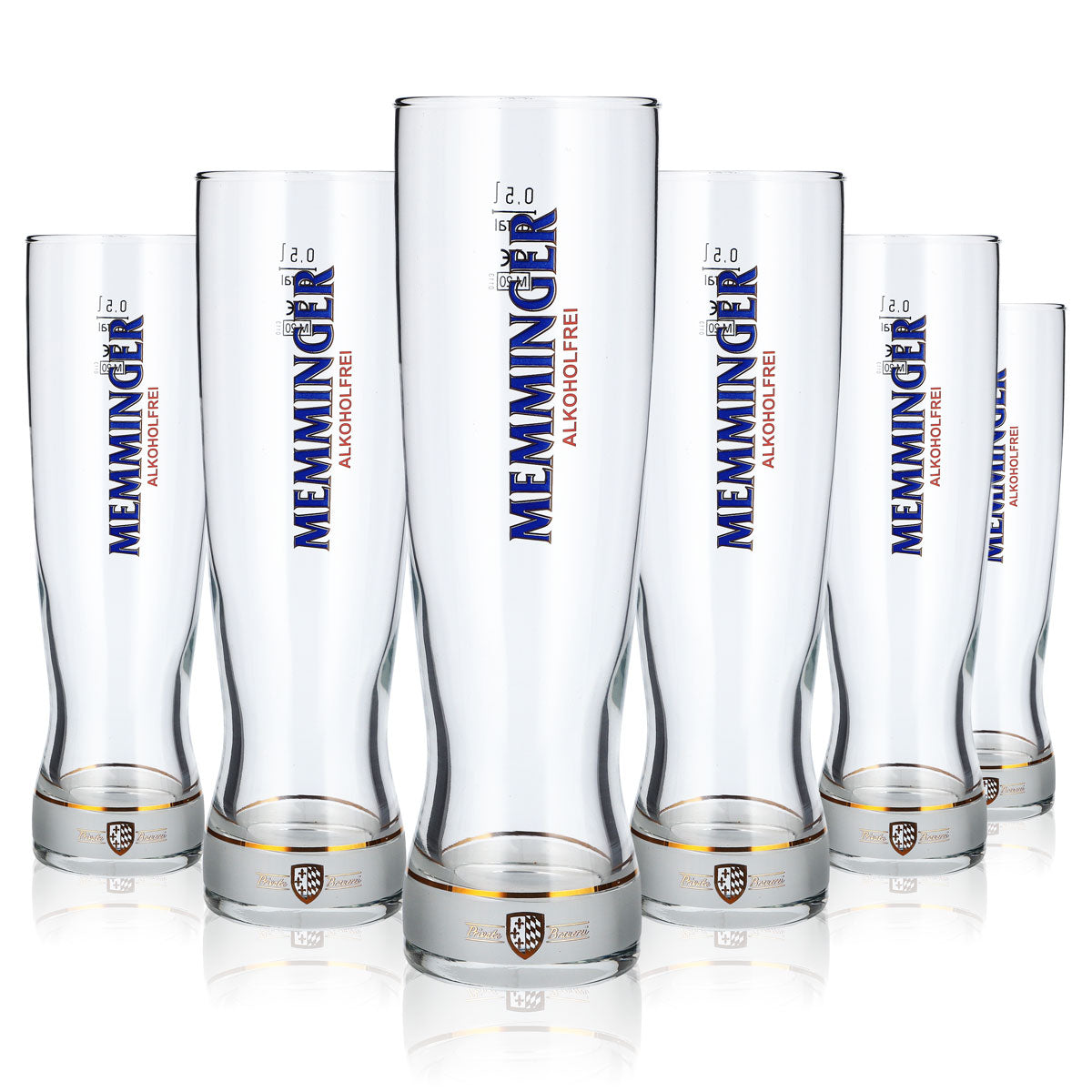 6x Memminger Bier Glas 0,5l Becher Rastal Focus Bierglas Willibecher (6er Set)