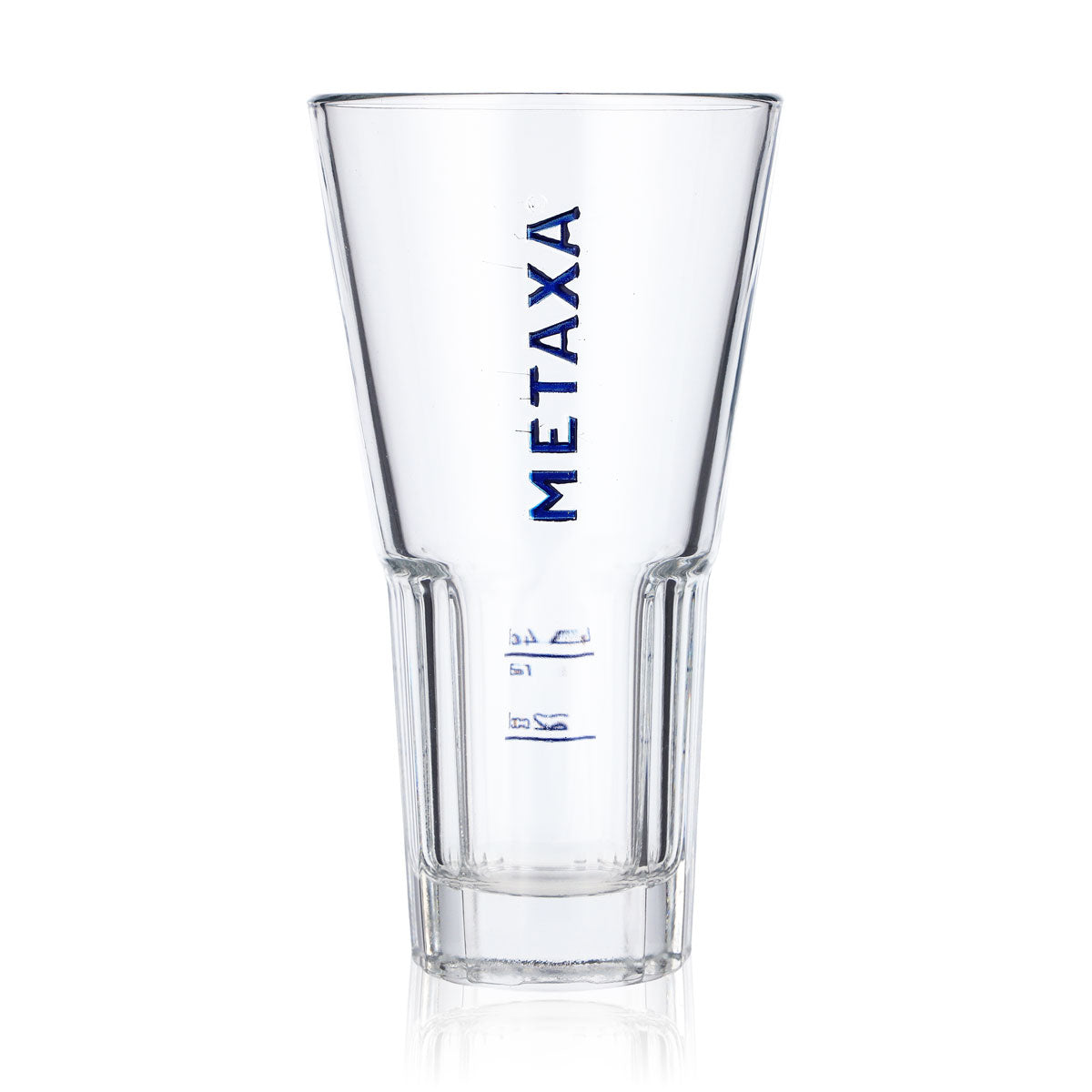6x Metaxa Weinbrand Glas 0,35l blaue Schrift Longdrinkglas Relief Rastal – Ansicht 2