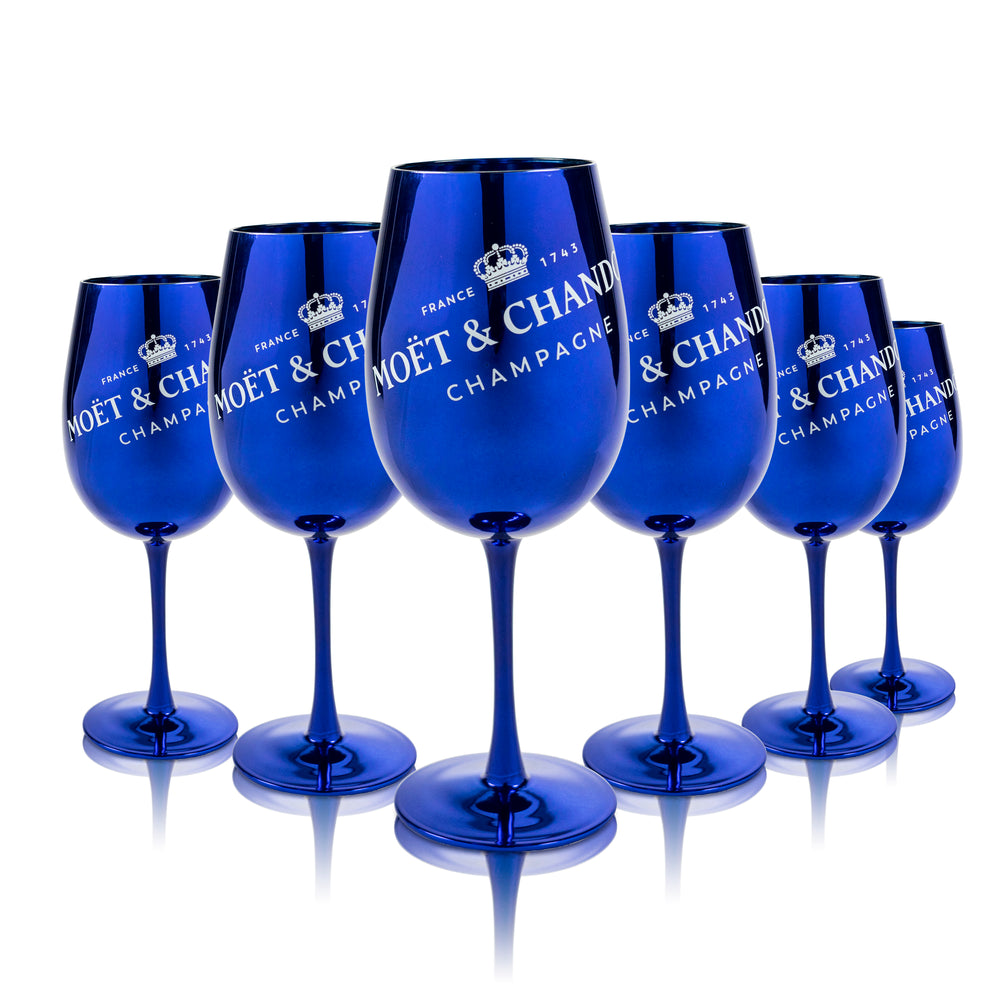 6x Moët & Chandon Champagnerglas 0,59l Chef & Sommelier Gläser Hochglanz Blau Lila