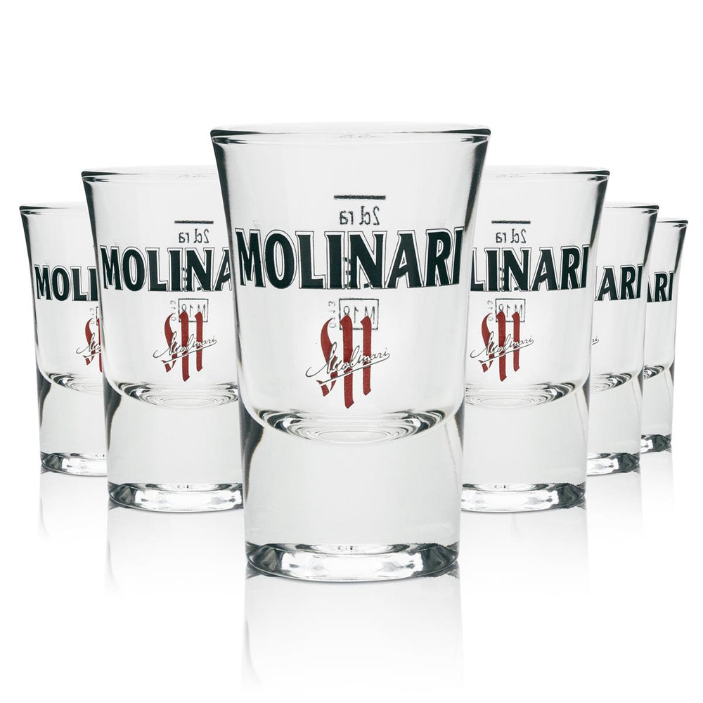 6x Molinari Sambuca Glas 2cl Shot Kurze Stamper Schnaps Gläser Gastro Geeicht