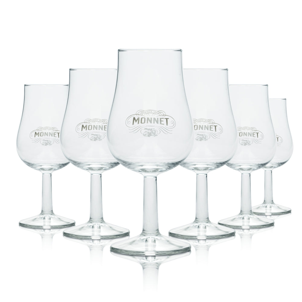 6x Monnet Glas 0,13l Nosing Tasting Schwenker Gläser Cognac XO VS Weinbrand