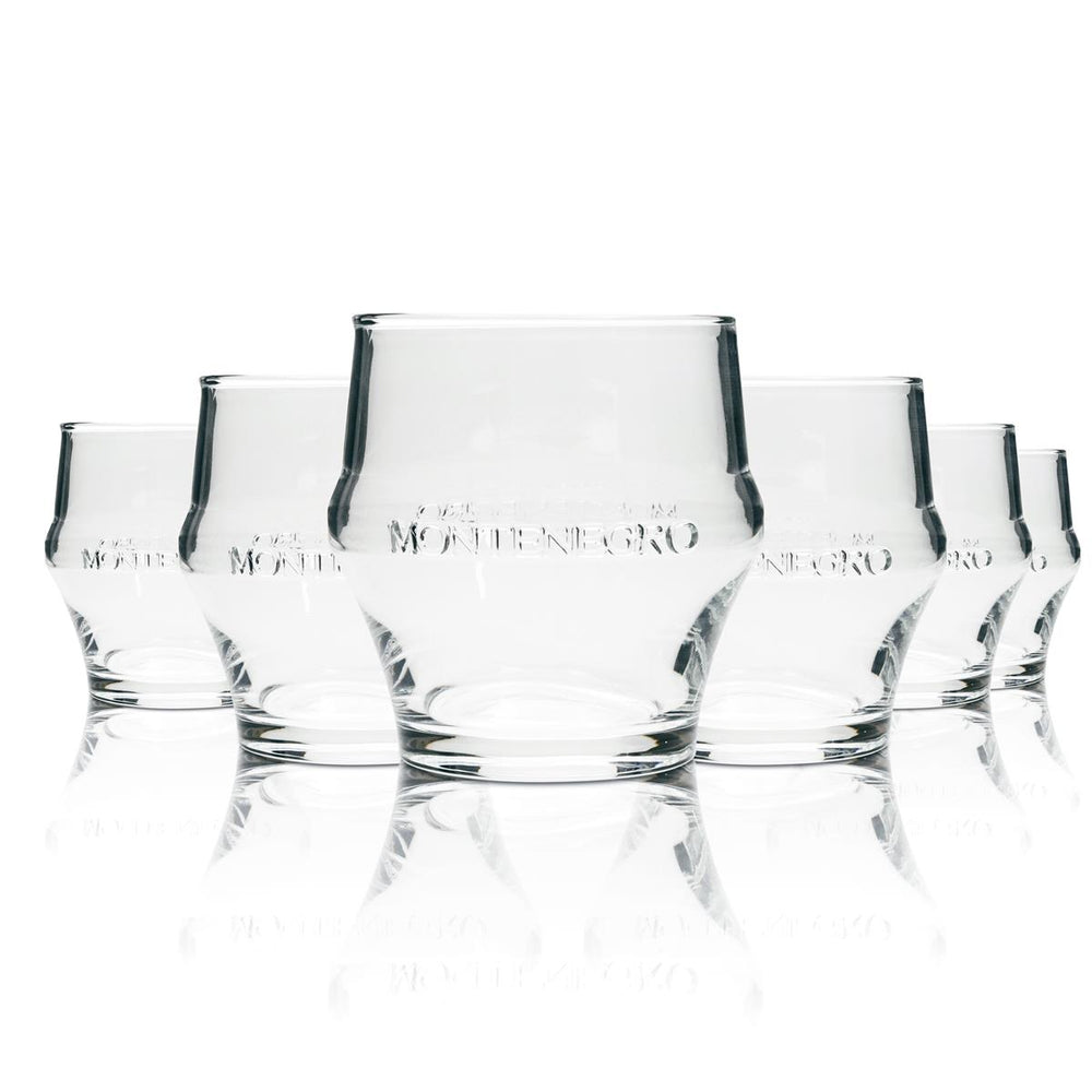 6x Montenegro Likör Glas Tumbler transparent