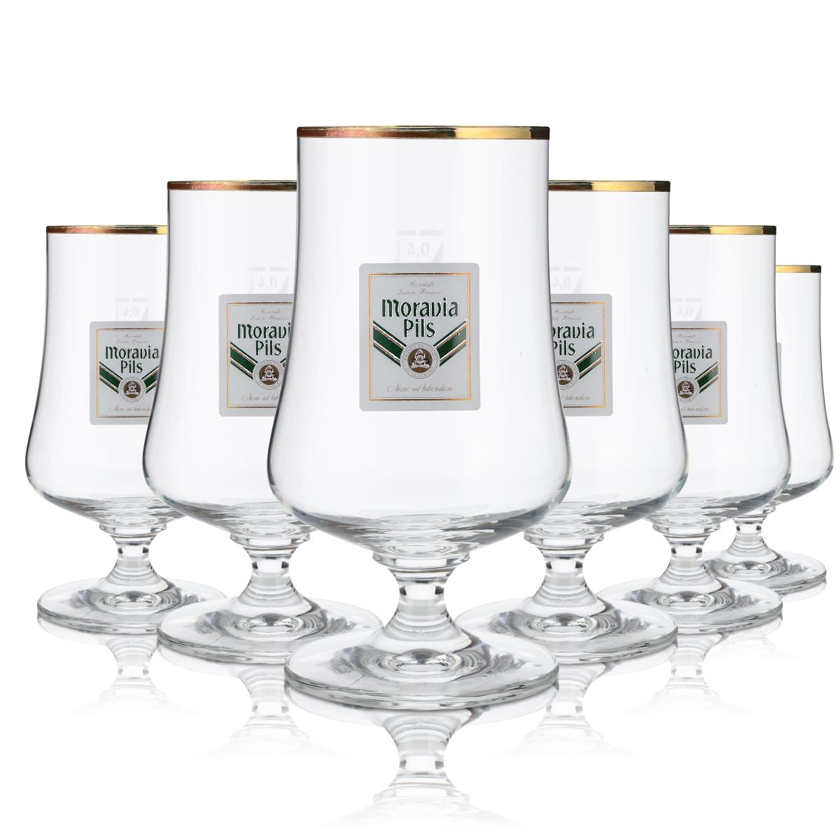 6x Moravia Bierglas 0,4l Pils Gläser Pokalglas Biergläser Ritzenhoff