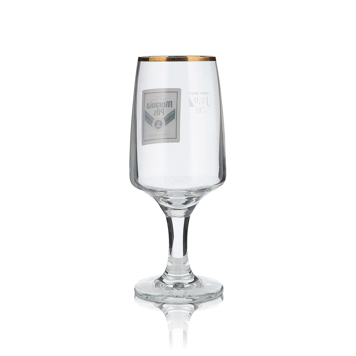 6x Moravia Glas 0,2l Goldrand Pokal Pilstulpe Bier Gläser Set Brauerei Gastro – Ansicht 4