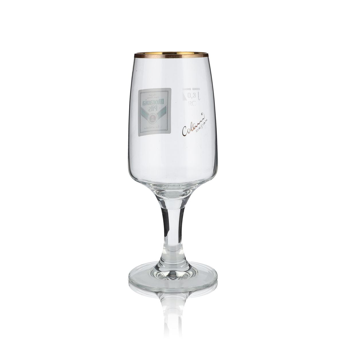 6x Moravia Glas 0,3l Pils Biergläser Goldrand Pokalglas Ritzenhoff – Ansicht 3