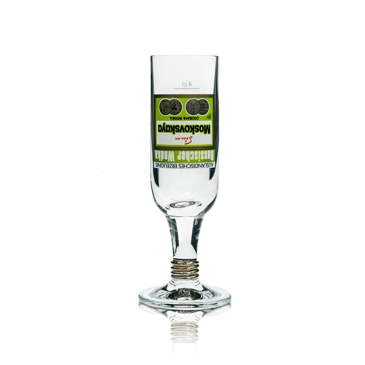 6x Moskovskaya Vodka Glas Shot Glas Flaschenoptik – Ansicht 2