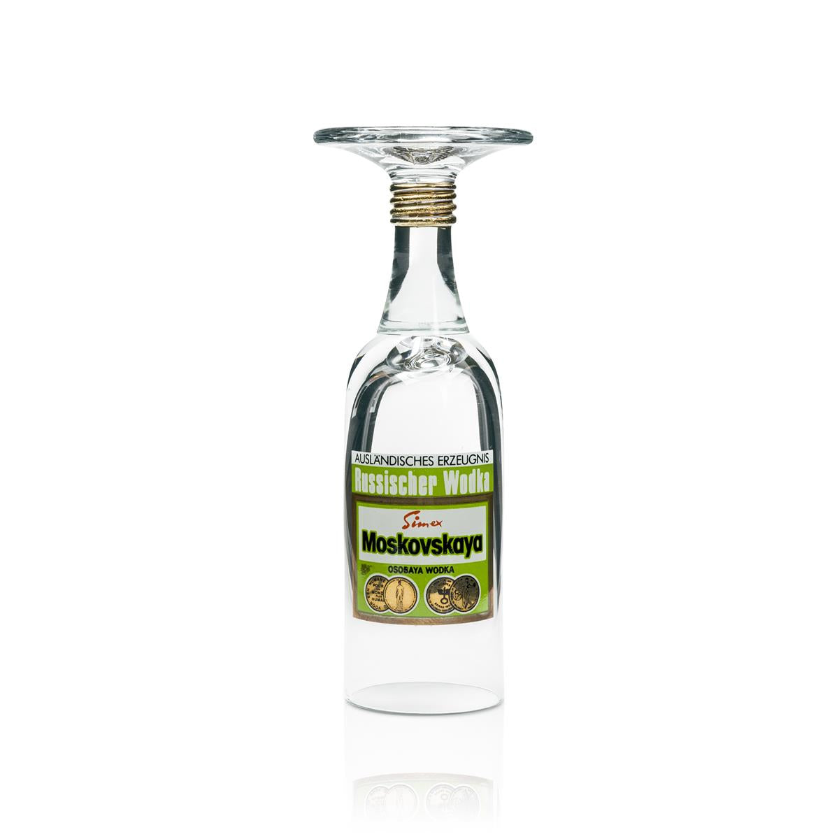 6x Moskovskaya Vodka Glas Shot Glas Flaschenoptik – Ansicht 4