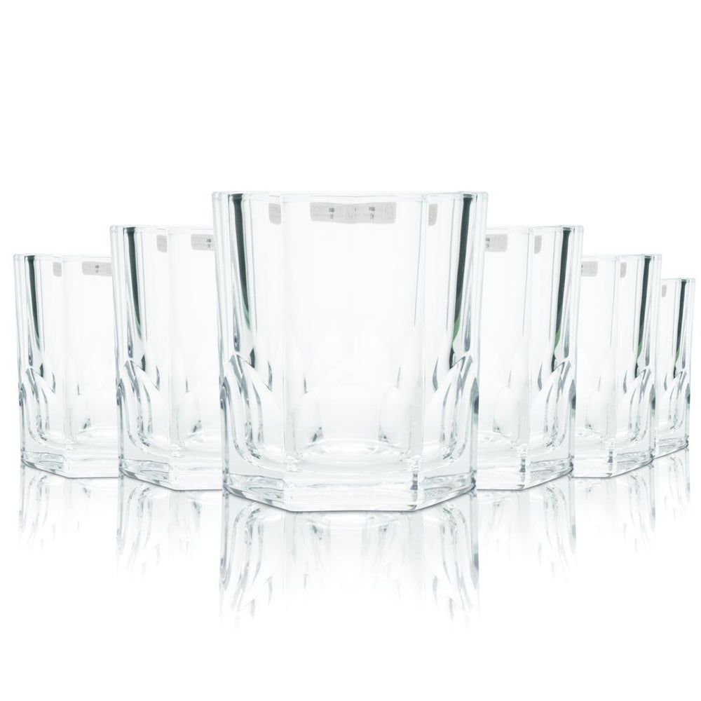 6x Mount Gay Rum Glas 0,33l Konturglas Tumbler Longdrink Cocktail Gläser Set