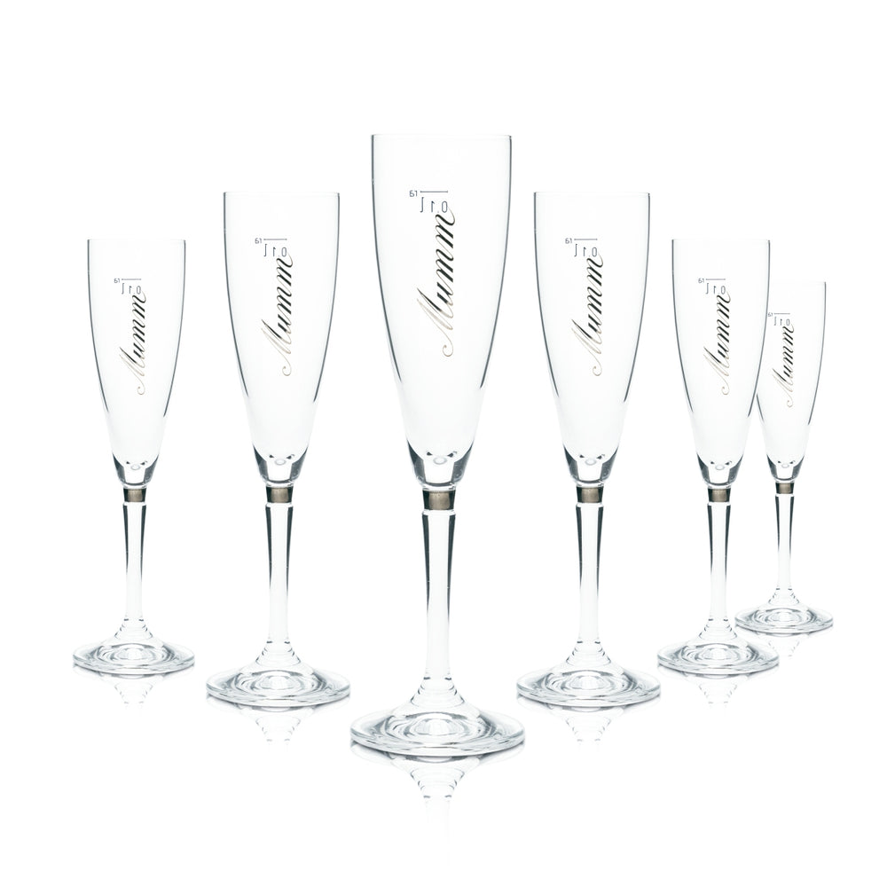 6x Mumm Sekt Glas 0,1l Flöte Schale Prosecco Champagner Stil Gläser G.H. Gastro