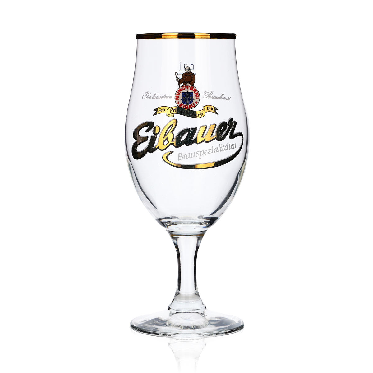 6x Münchbräu Eibau Bier Glas 0,3l Pokal Goldrand "Eibauer Brauspezialitäten" – Ansicht 2