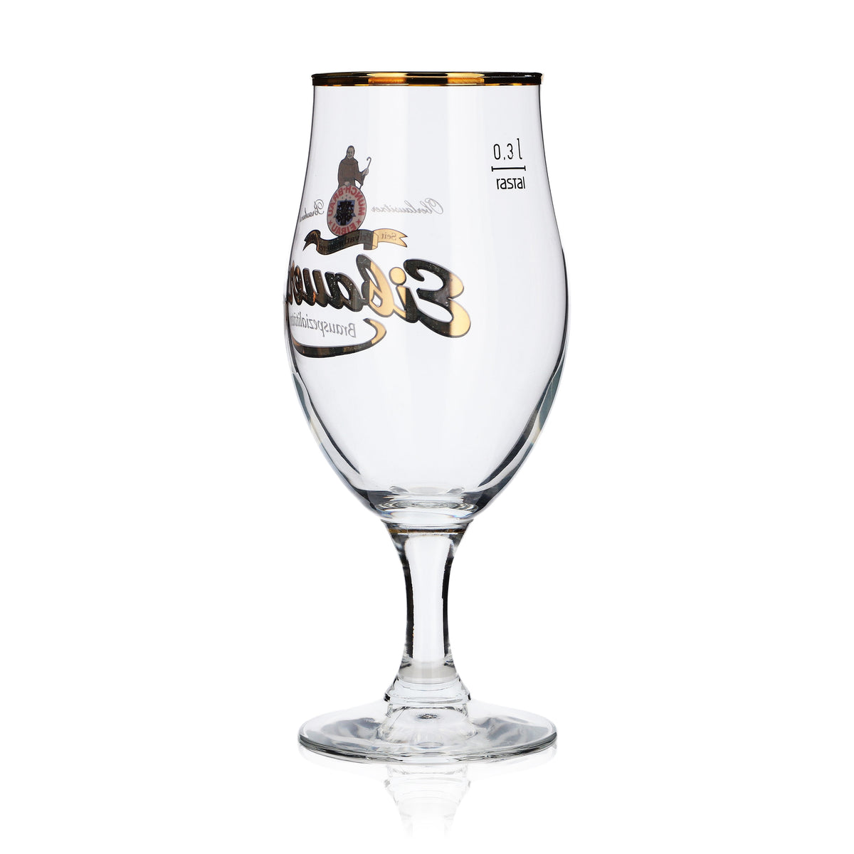 6x Münchbräu Eibau Bier Glas 0,3l Pokal Goldrand "Eibauer Brauspezialitäten" – Ansicht 4