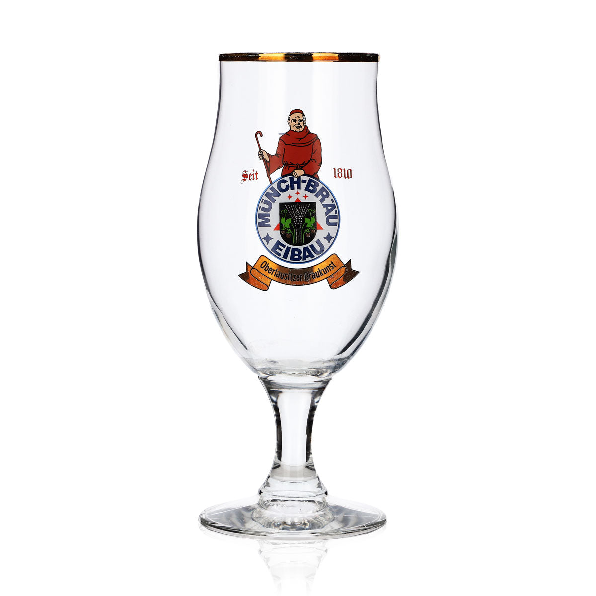 6x Münchbräu Eibau Bier Glas 0,3l Pokal/Tulpe Goldrand Böckling – Ansicht 2