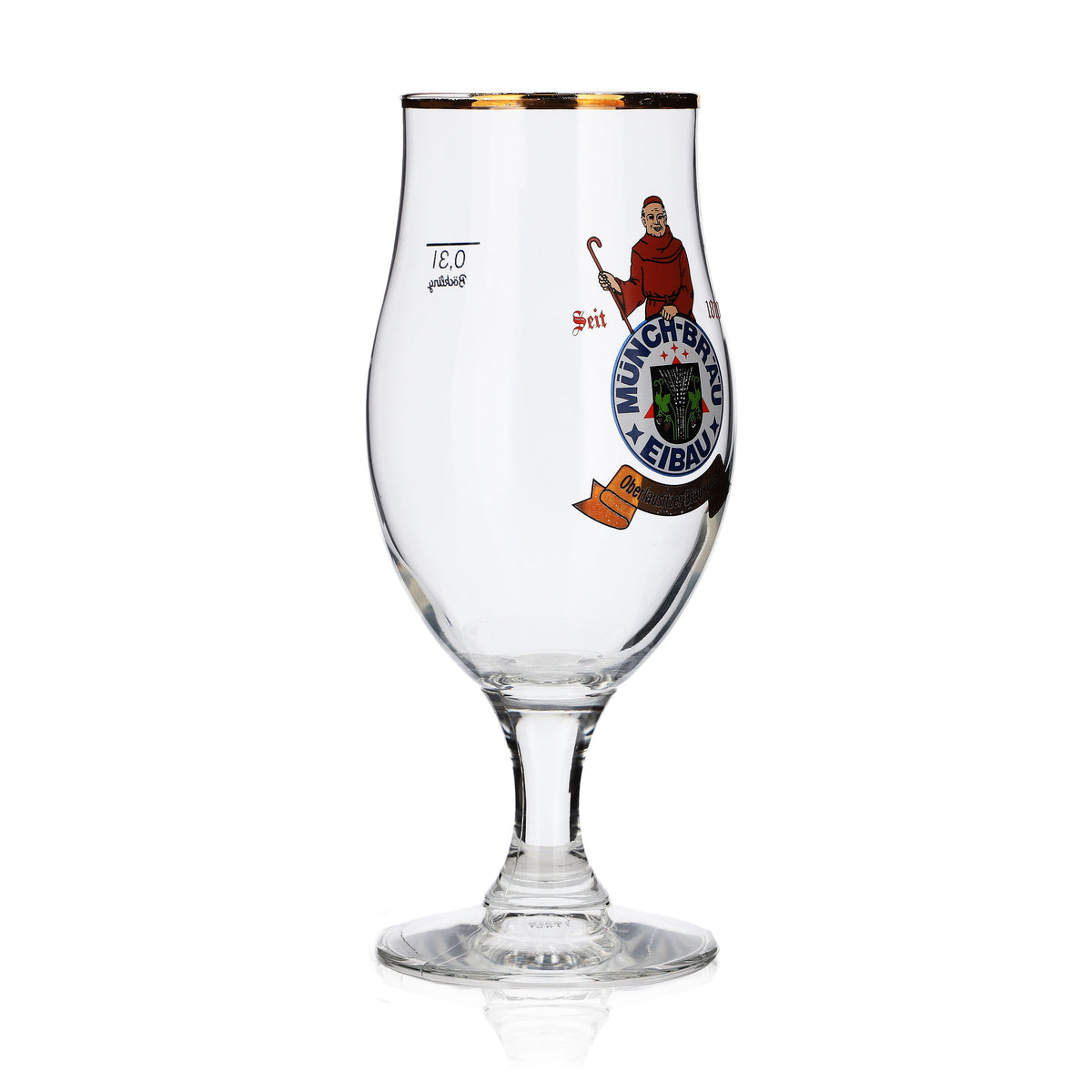 6x Münchbräu Eibau Bier Glas 0,3l Pokal/Tulpe Goldrand Böckling – Ansicht 3