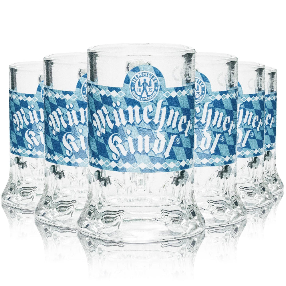 6x Müncher Kindl Bier Glas Shot Mini Bierglas Bayern