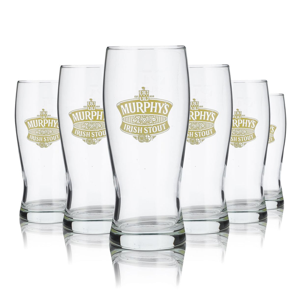 6x Murphys Glas 0,25l Irish Stout Pint Beer Glas Becher Gläser Set Brauerei
