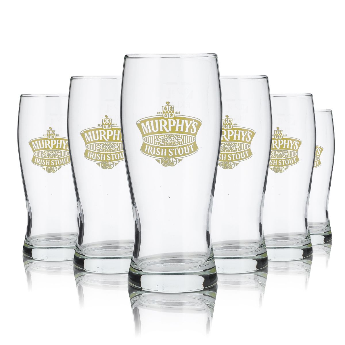 6x Murphys Glas 0,25l Irish Stout Pint Beer Glas Becher Gläser Set Brauerei