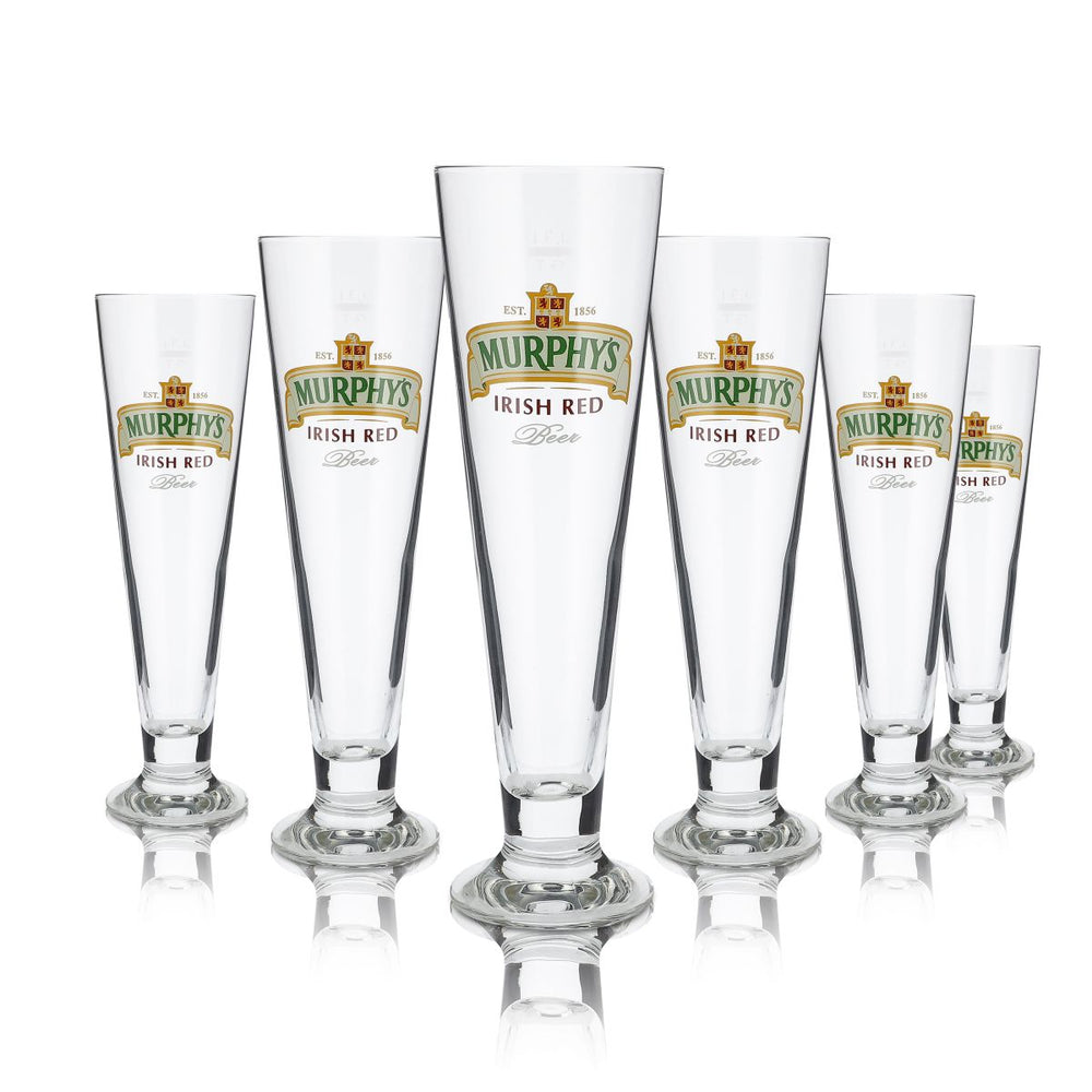 6x Murphys Glas 0,3l Irish Stout Pokalglas Tulpenglas Bier Gläser Set Brauerei