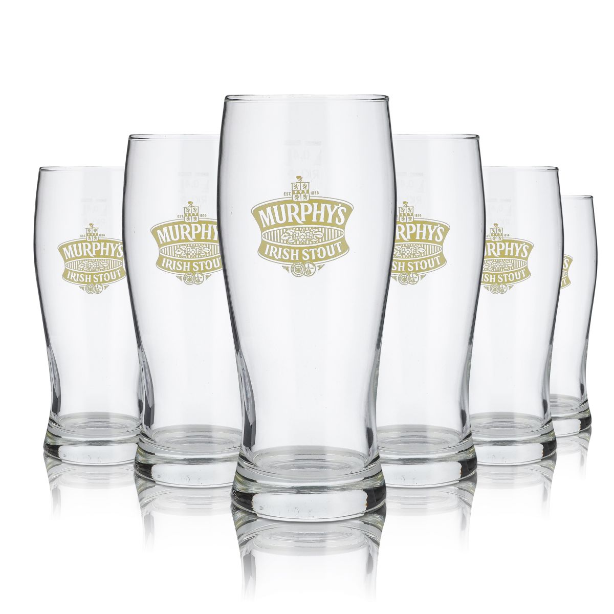 6x Murphys Glas 0,4l Irish Stout Pint Beer Glas Bier Gläser Set Brauerei Gastro