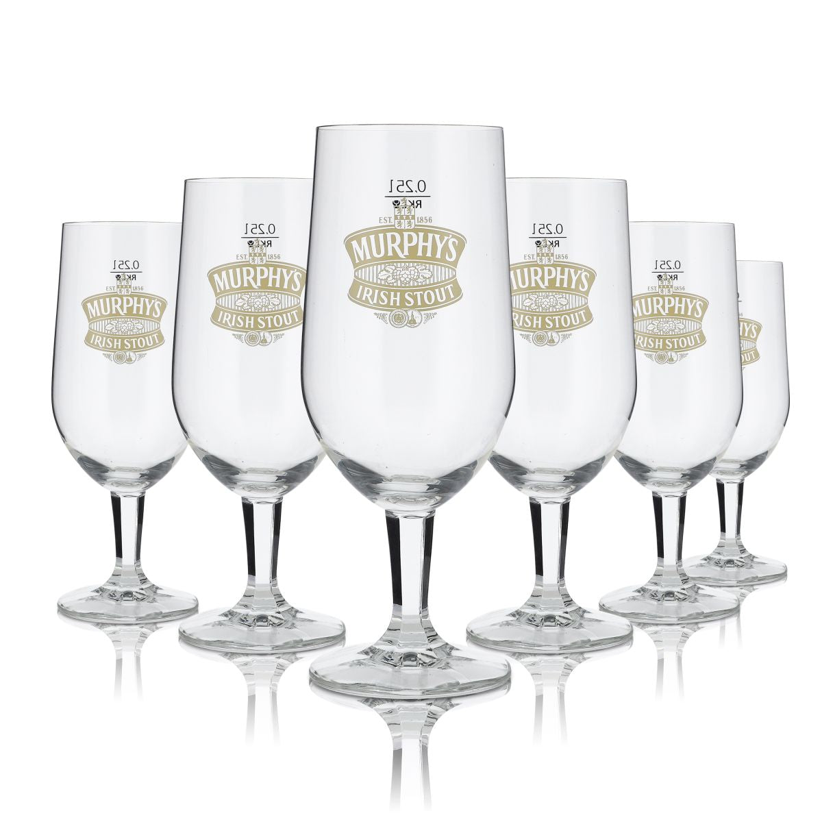 6x Murphys Glas Bierglas Gläser Irish gelbes Logo"Irish Stout" Pokalglas 0,25l