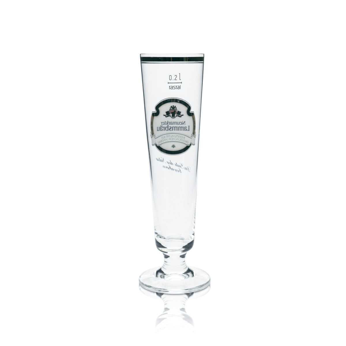 6x Neumarkter Lammsbräu Bier Glas 0,2l Pokal Tulpe Goldrand Gläser Brauerei Bar – Ansicht 3