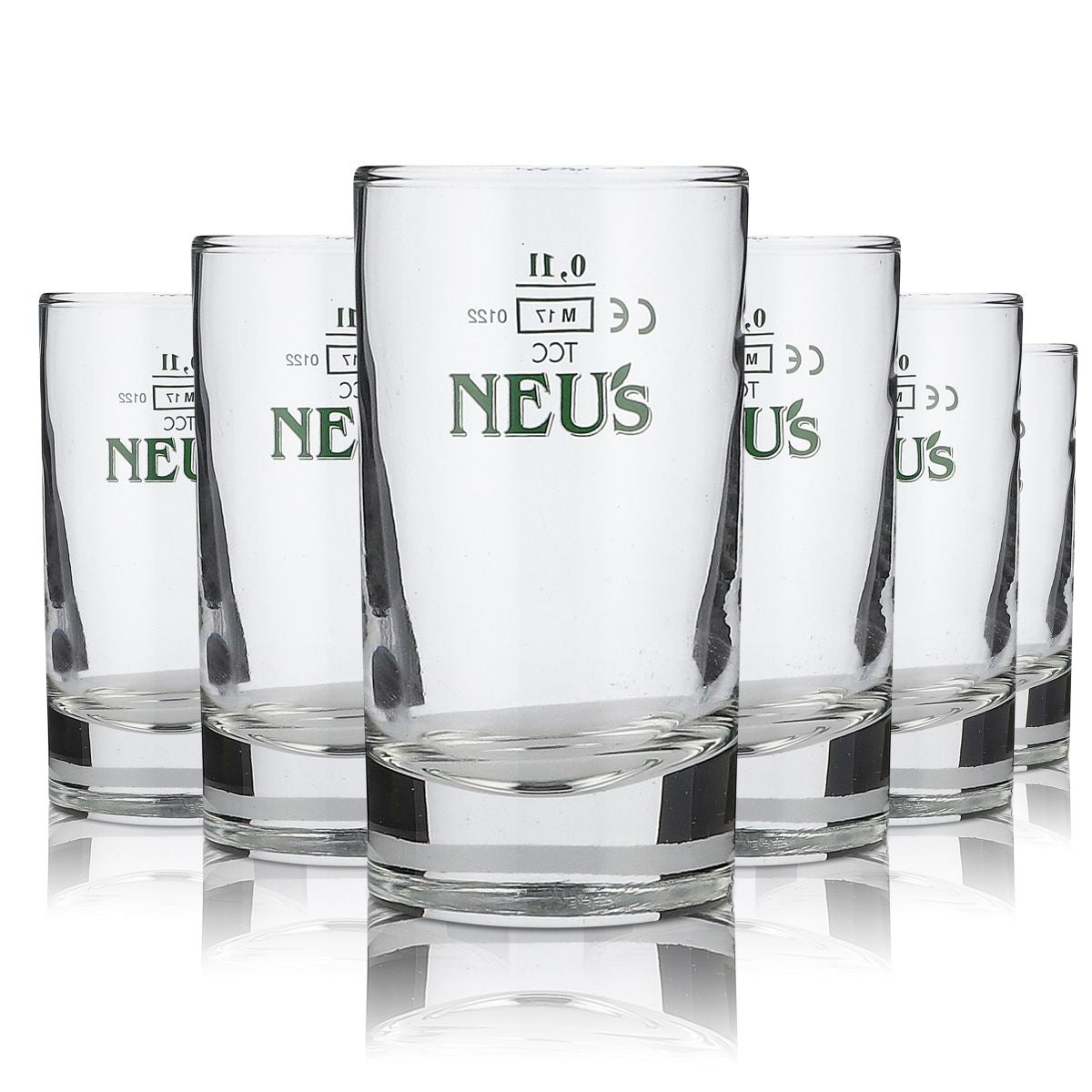 6x Neus Glas 0,1l Stange Becher Trinkgläser Set Saft Mineralwasser Limo
