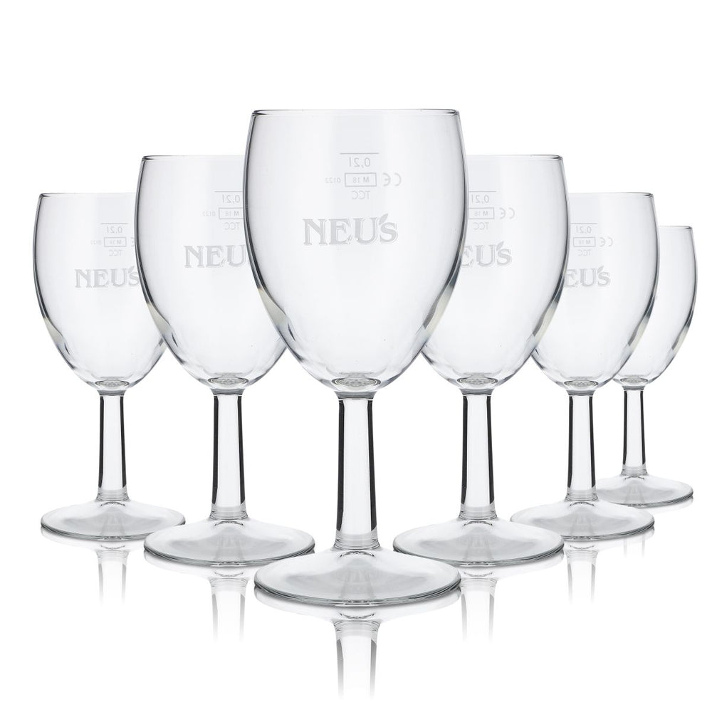 6x Neus Glas 0,2l Kelch Gläser Set TCC Saxon Saft Mineralwasser Sprudel Gastro