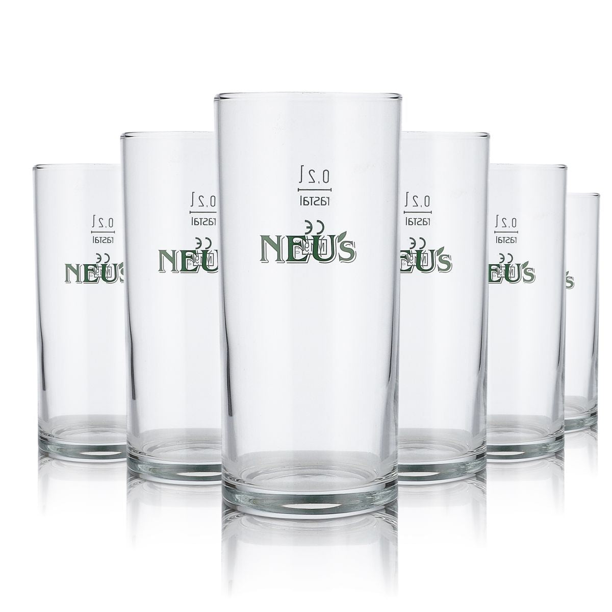 6x Neus Glas 0,2l Stange Becher Trinkgläser Set Saft Mineralwasser Limo