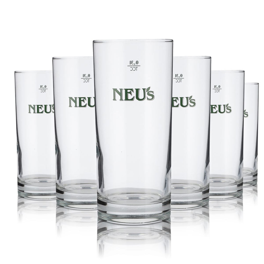 6x Neus Glas 0,3l Stange Becher Trinkgläser Set Saft Mineralwasser Limo