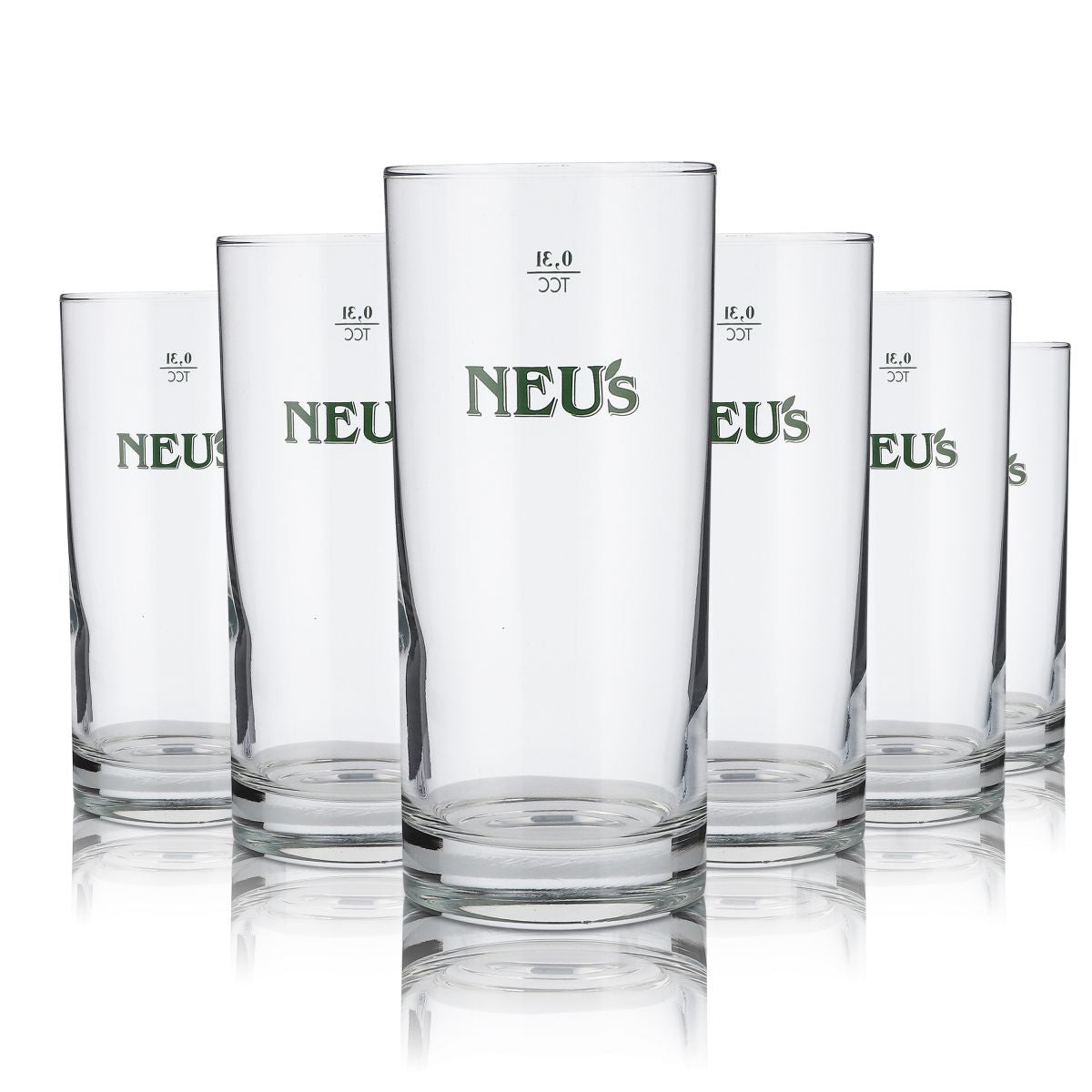 6x Neus Glas 0,3l Stange Becher Trinkgläser Set Saft Mineralwasser Limo