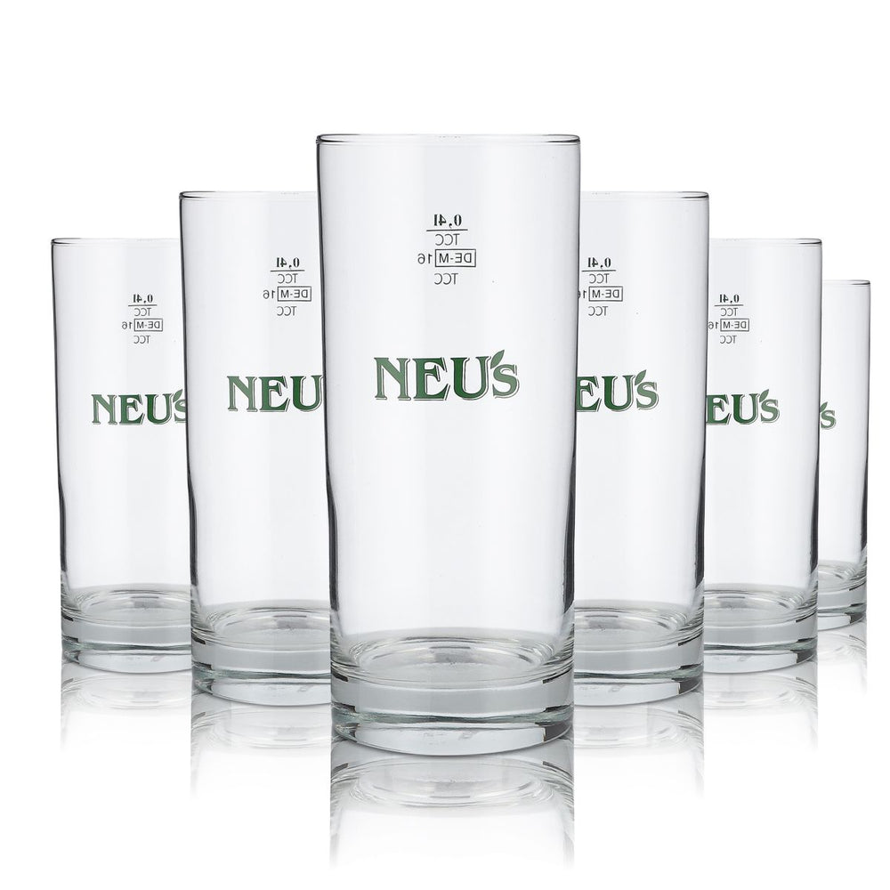 6x Neus Glas 0,4l Stange Becher Trinkgläser Set Saft Mineralwasser Limo