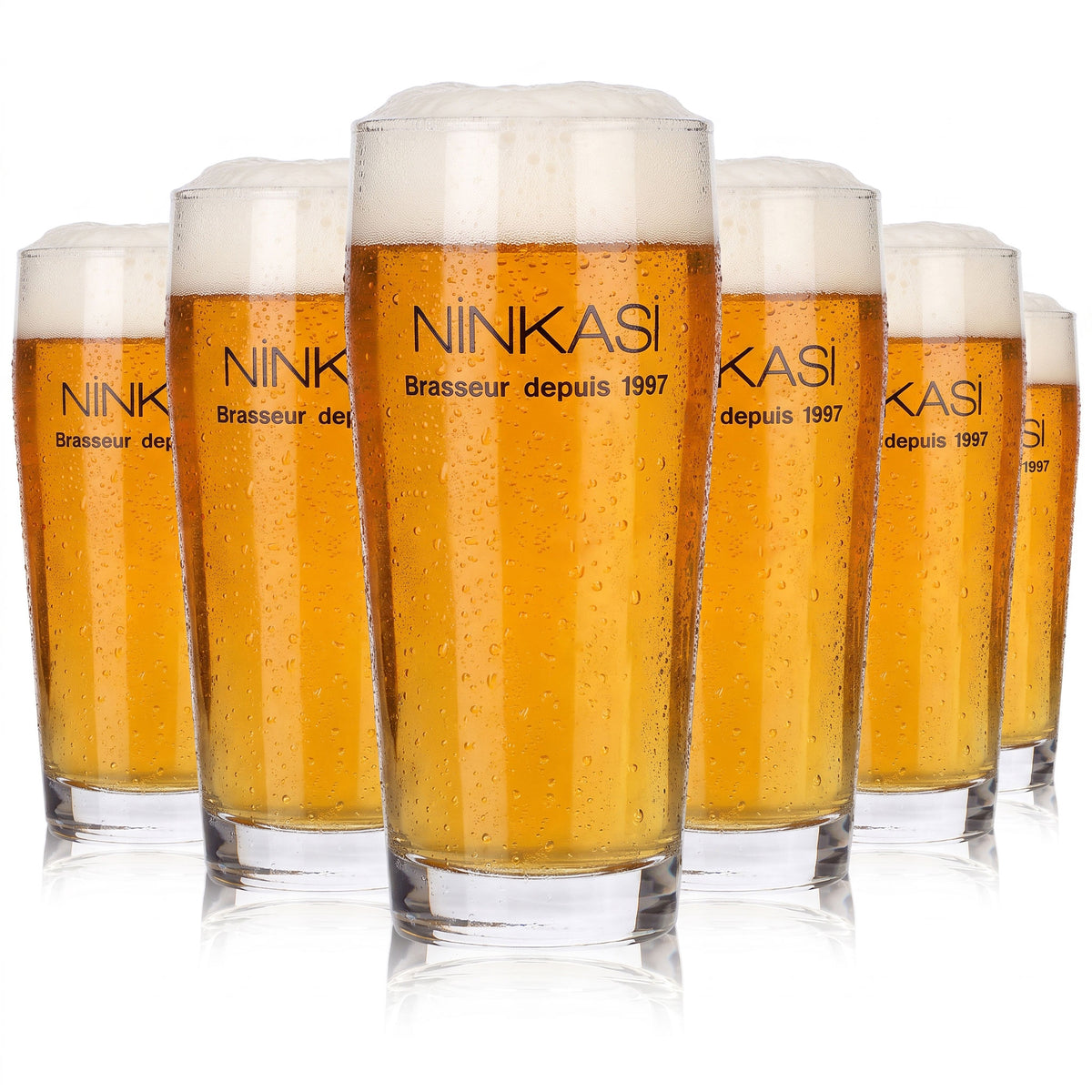 6x Ninkasi Bier Glas Becher 0,33l Brasseur depuis 1997 Arcoroc (6er Set)