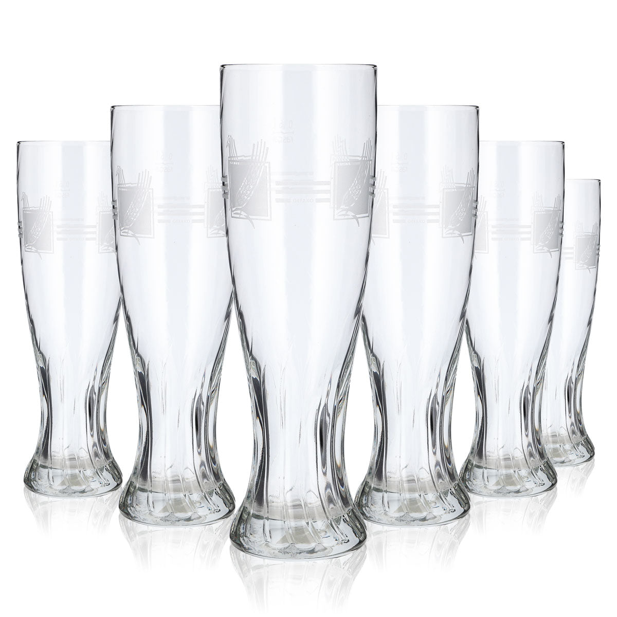 6x No Name Bier Glas 0,5l Pokal Getreide Logo Rastal Gefako