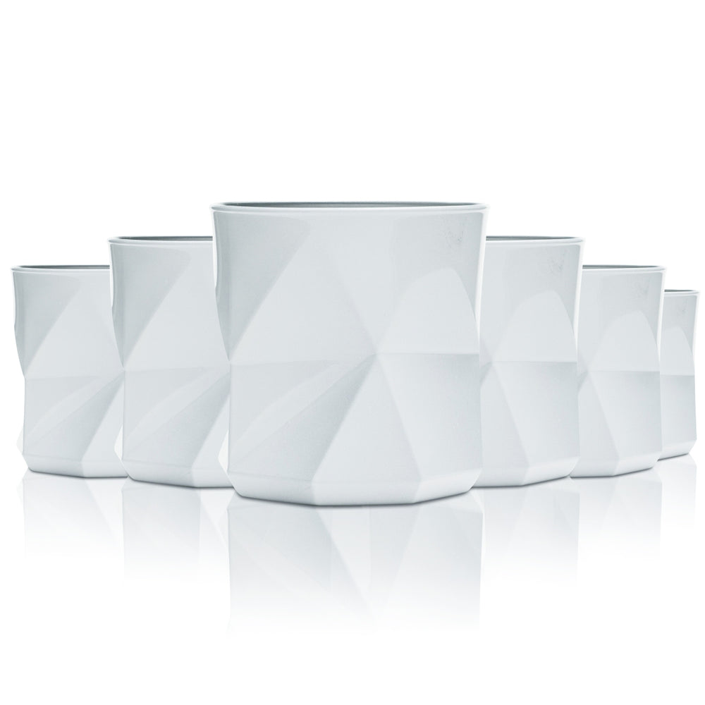 6x Nordes Gin Glas 0,25l Tumbler Weiß Atlantic Gläser Relief Cocktail Cube Design