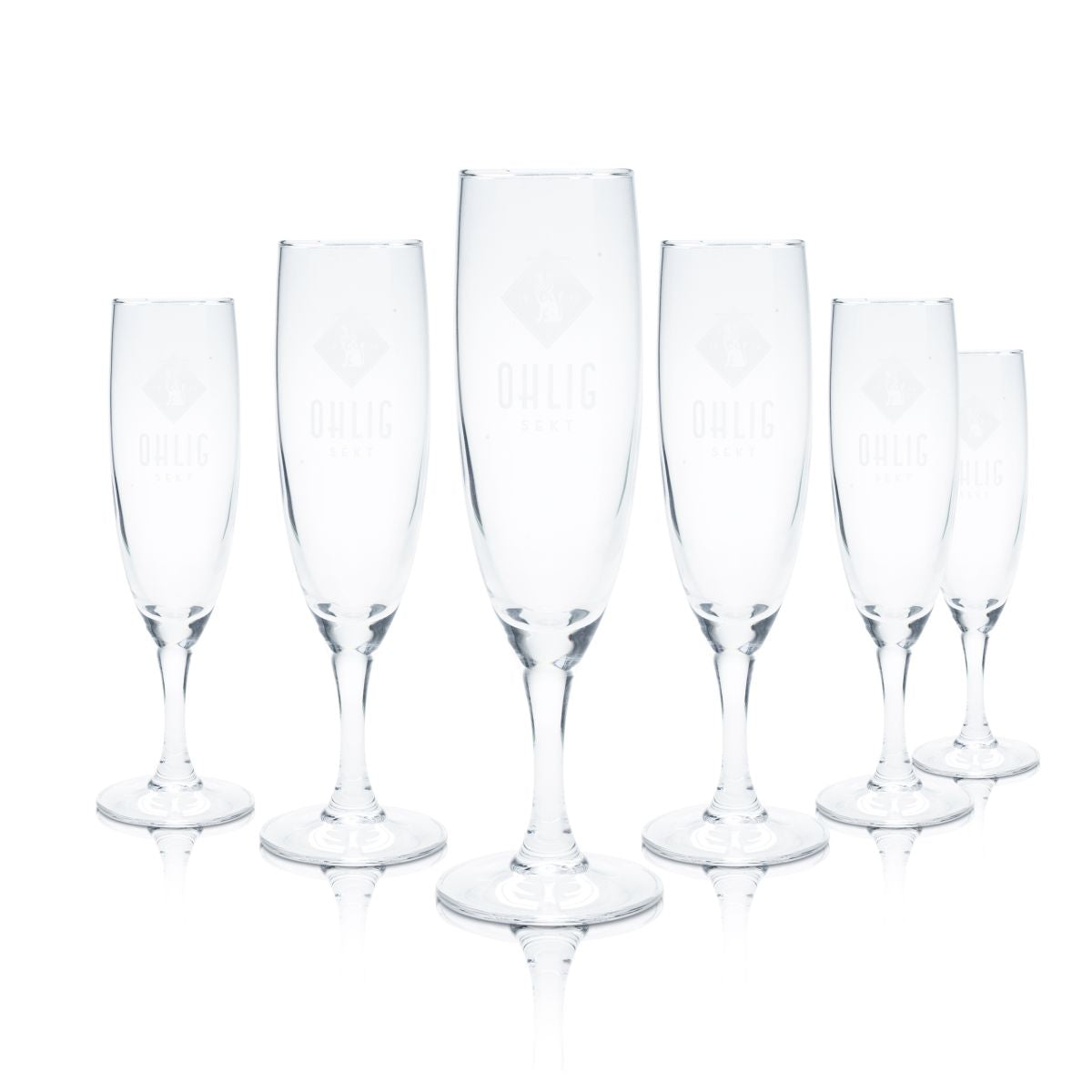 6x Ohlig Sektglas 0,1l Sektlöte Kelchglas Sektschale Champagner Gläsr Set Eiche