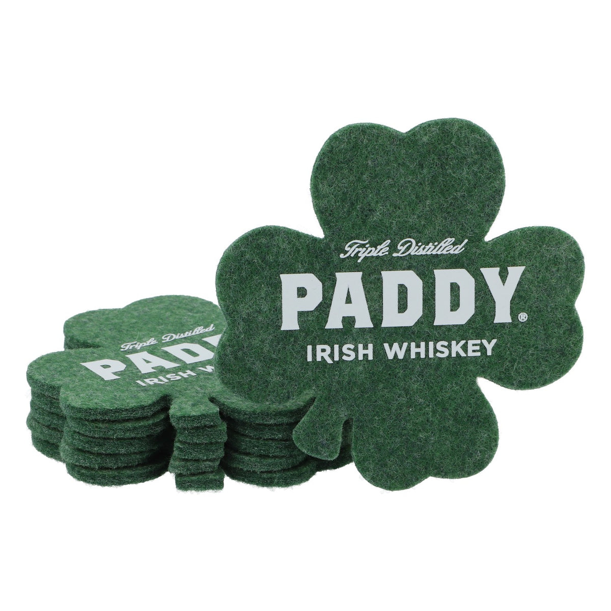6x Paddy Whisky Untersetzer Glasuntersetzer Filz Kleeblattform Grün – Ansicht 2