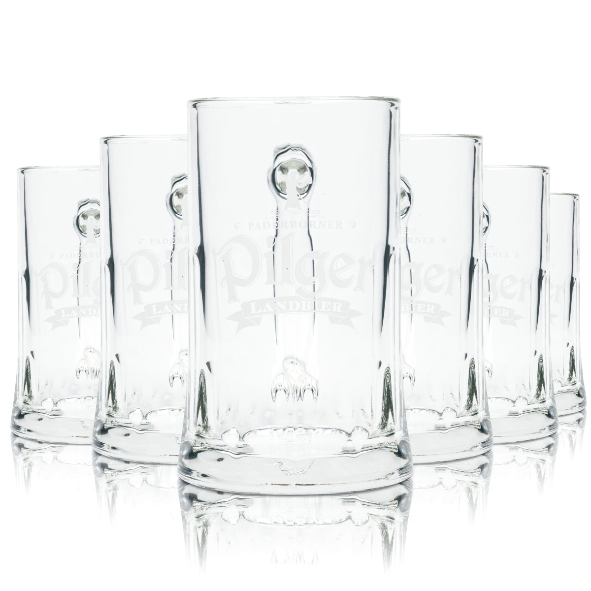 6x Paderborner Pilger Bier Glas 0,3l Krug Salzburg Seidel Landbier Henkel Gläser
