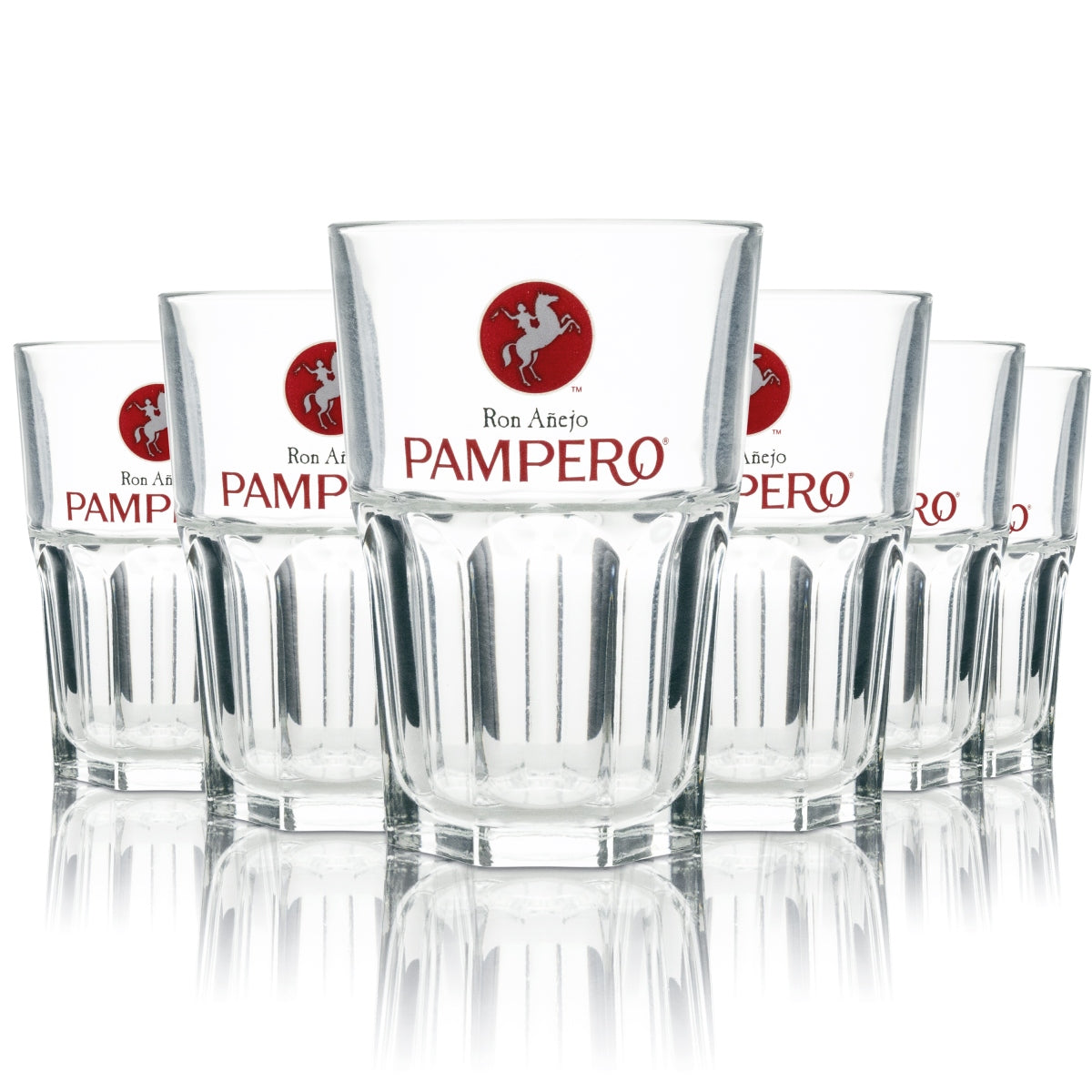 6x Pampero Rum Glas Longdrink 36cl stapelbar