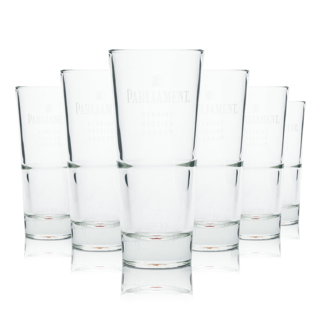 6x Parliament Vodka Glas 0,3l Longdrink Stapelbar Gläser Russian Gastro Club Bar
