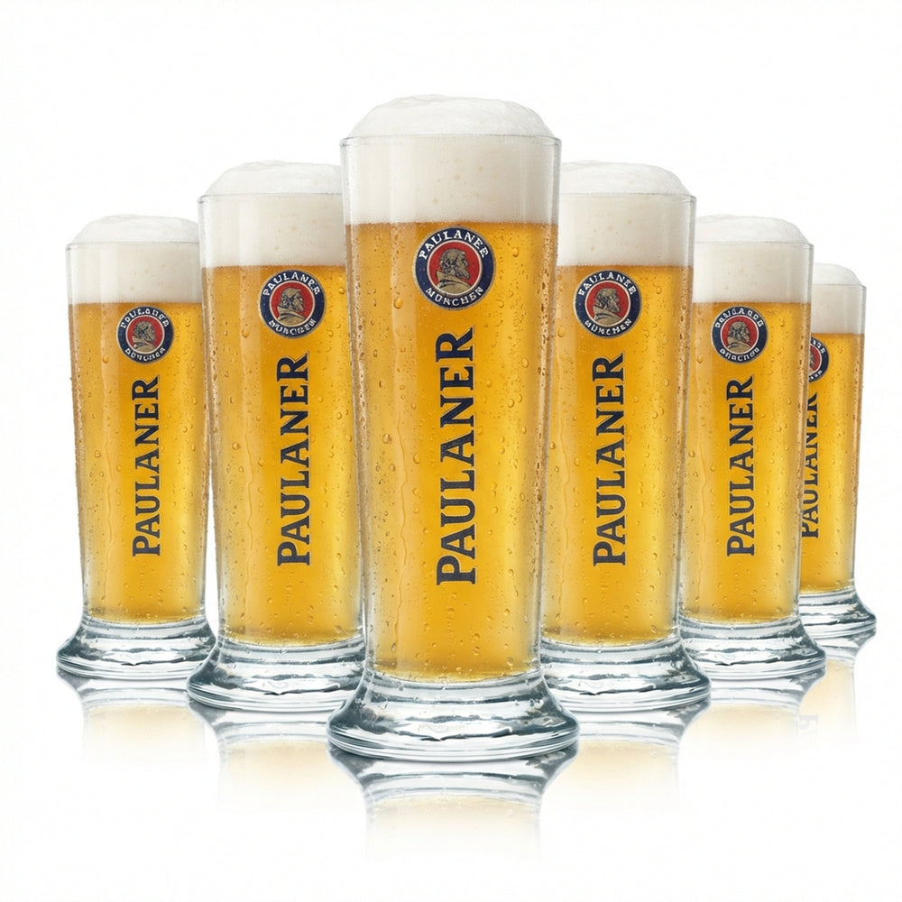 6x Paulaner Bier Glas 0,1l Mini Pokal Becher Weizen Weißbier Gläser Gastro Bar