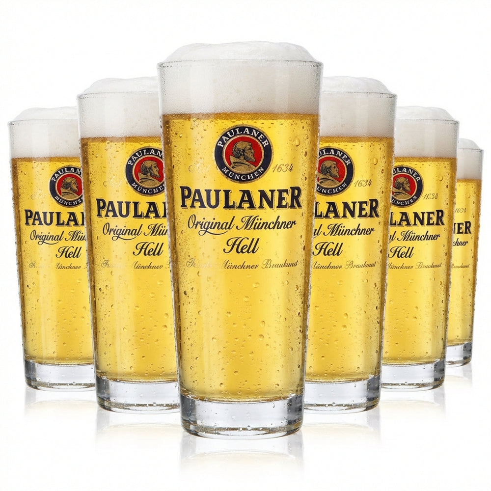 6x Paulaner Bier Glas 0,25l Becher Biergläser Frankonia Original Münchner Hell