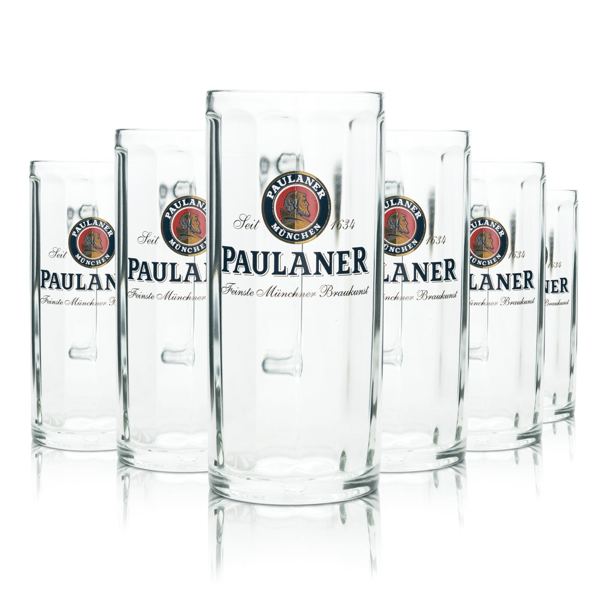 6x Paulaner Bier Glas 0,4l Krug Moldau Seidel Sahm Henkel Gläser Krüge Beer – Ansicht 2