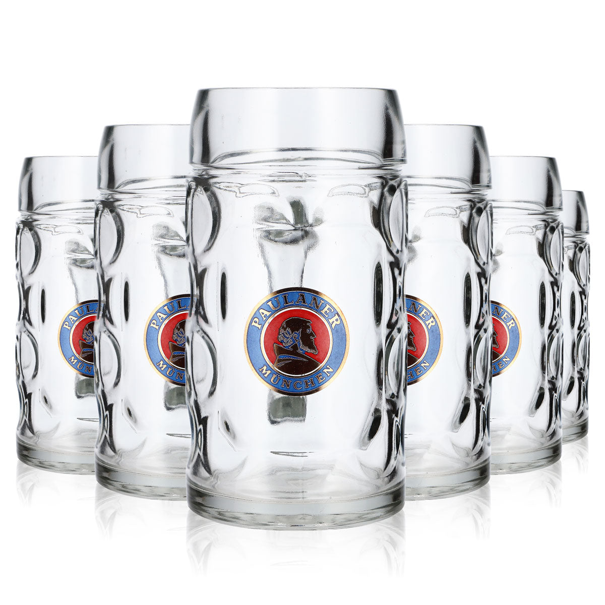 6x Paulaner Bier Glas Bierseidel Bierhumpen 0,5l Krug !!!B-WARE!!! Kontur