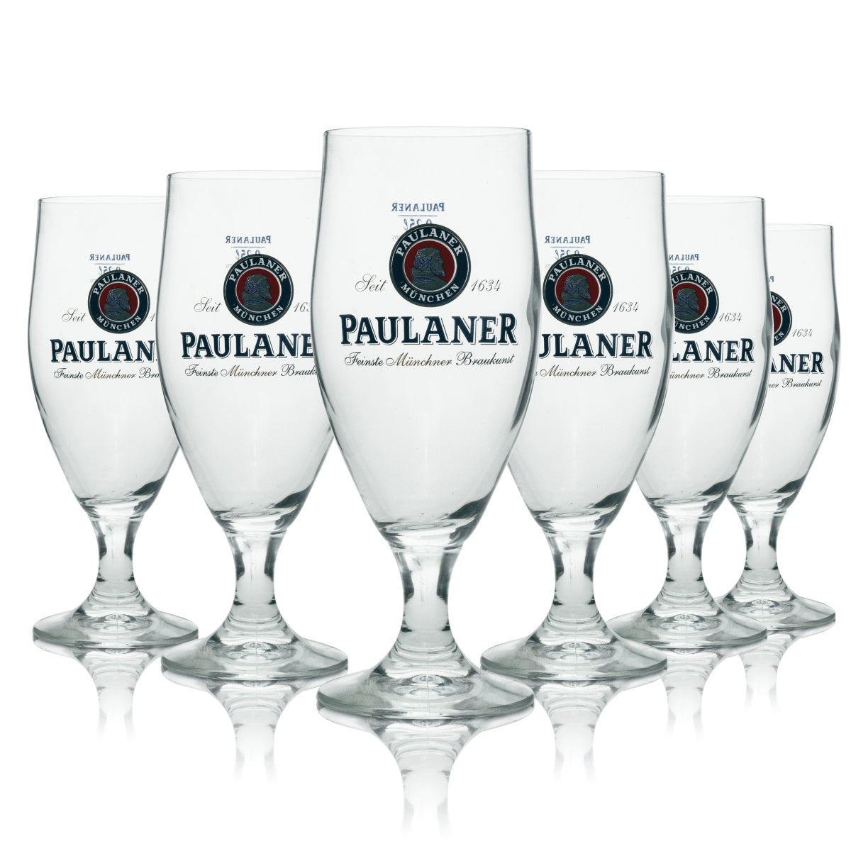 6x Paulaner Bier Glas Pokal 0,25l Rastal
